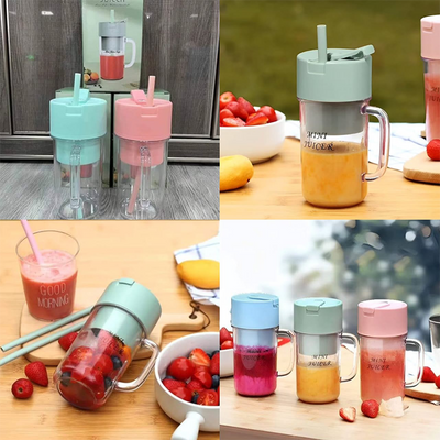 2-in-1 Mini Portable USB Rechargeable High-Quality 6 Blades Crusher Juicer