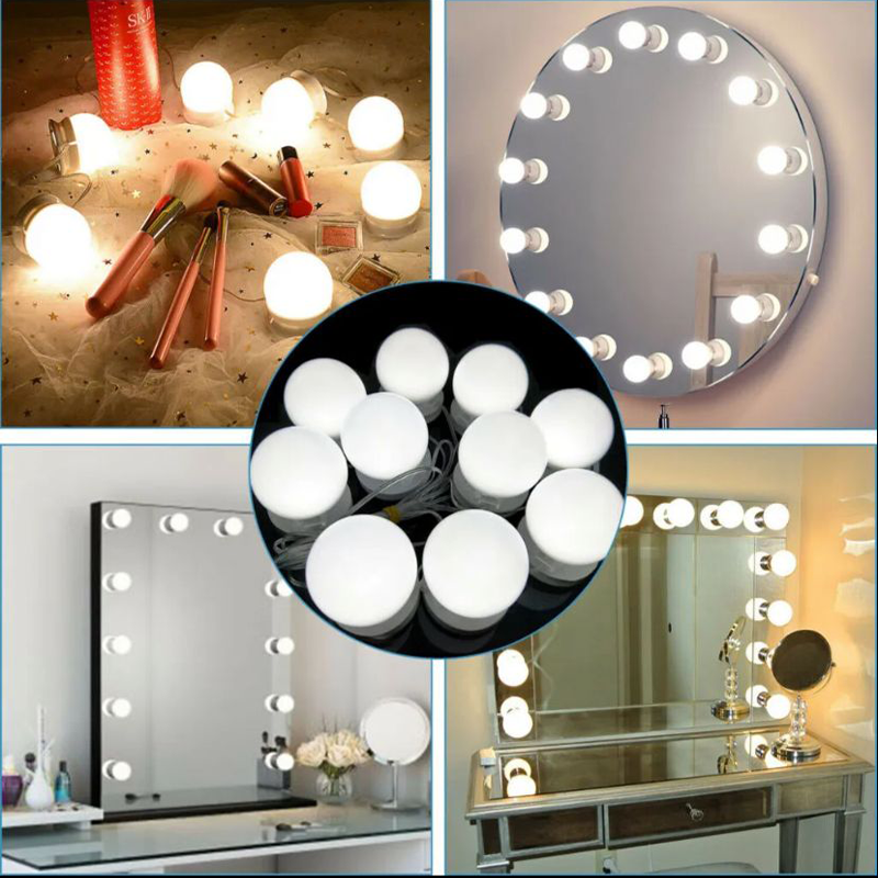 LED Light Paste Mirror Makeup Light Bulbs, Makeup Mirror Vanity Led 5v 2A Light Bulbs, Led Lamp USB Cosmetic Lighted Table